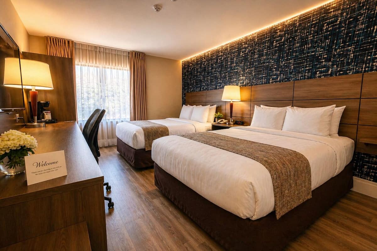 Ropa de cama de alta calidad, colchones con pillow-top y escritorio