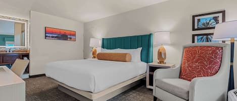 Pillowtop beds, desk, blackout drapes, iron/ironing board