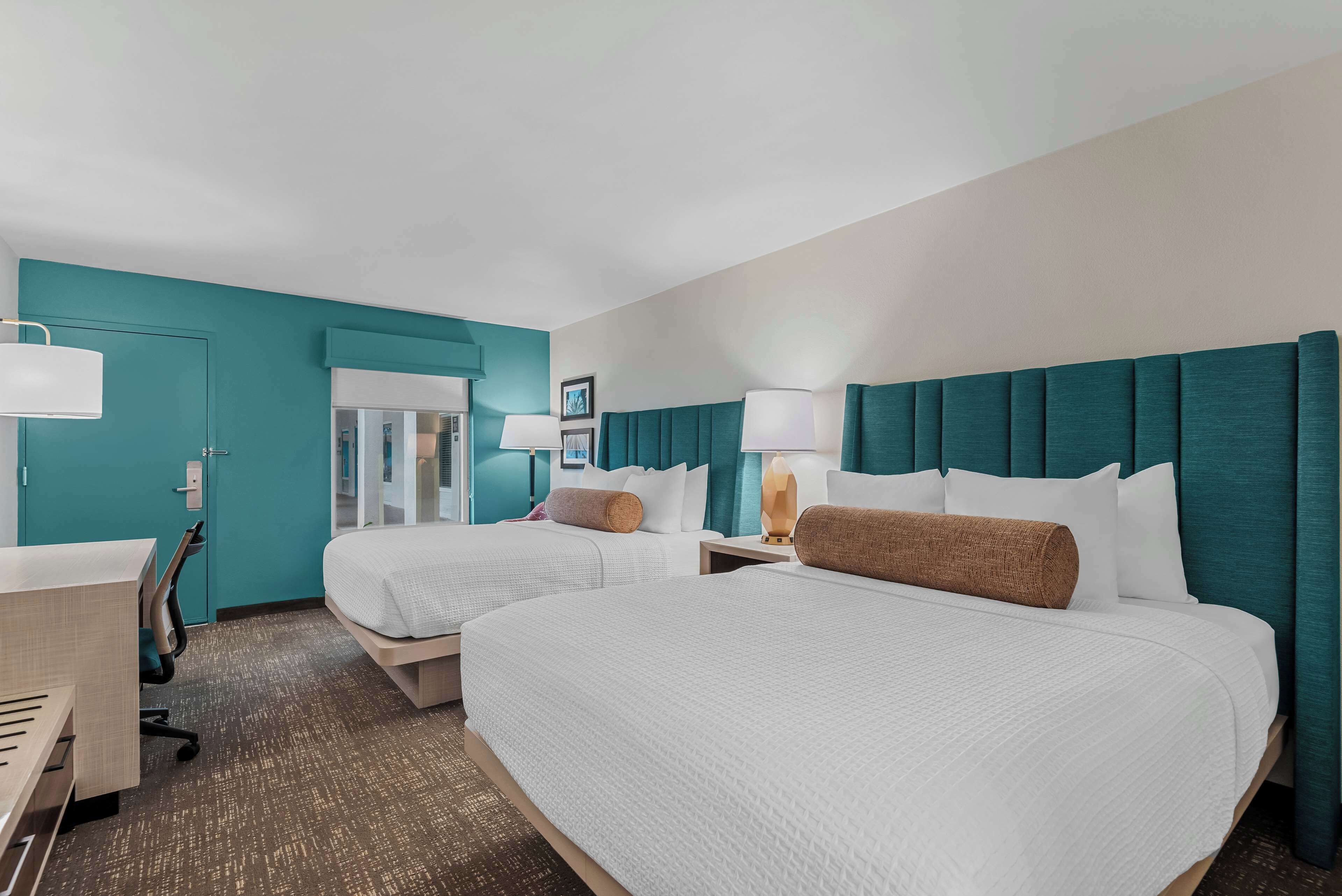 pillow-top beds, individually furnished, desk, blackout curtains