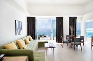 Premium bedding, down comforters, pillowtop beds, free minibar