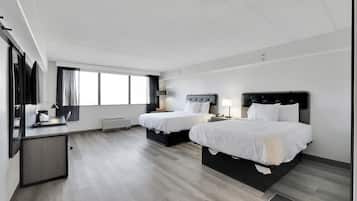 Deluxe Room, 2 Queen Beds, Non Smoking | 1 bedroom, desk, laptop workspace, iron/ironing board