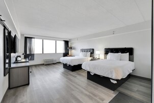 Deluxe Room, 2 Queen Beds, Non Smoking | 1 bedroom, desk, laptop workspace, iron/ironing board