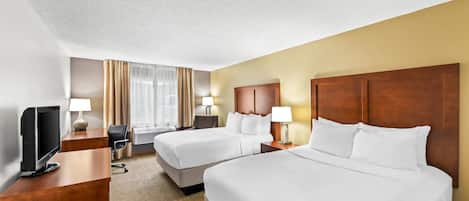 Standard Room, 2 Queen Beds, Non Smoking | 1 bedroom, desk, laptop workspace, iron/ironing board