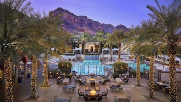 3 outdoor pools, open 5:00 AM to 10:00 PM, pool cabanas (surcharge)