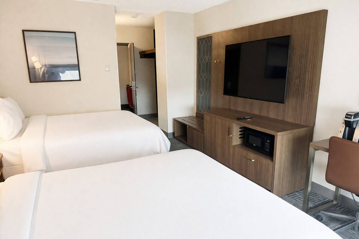 Standard Room, 2 Queen Beds | Premium bedding, pillowtop beds, desk, blackout drapes