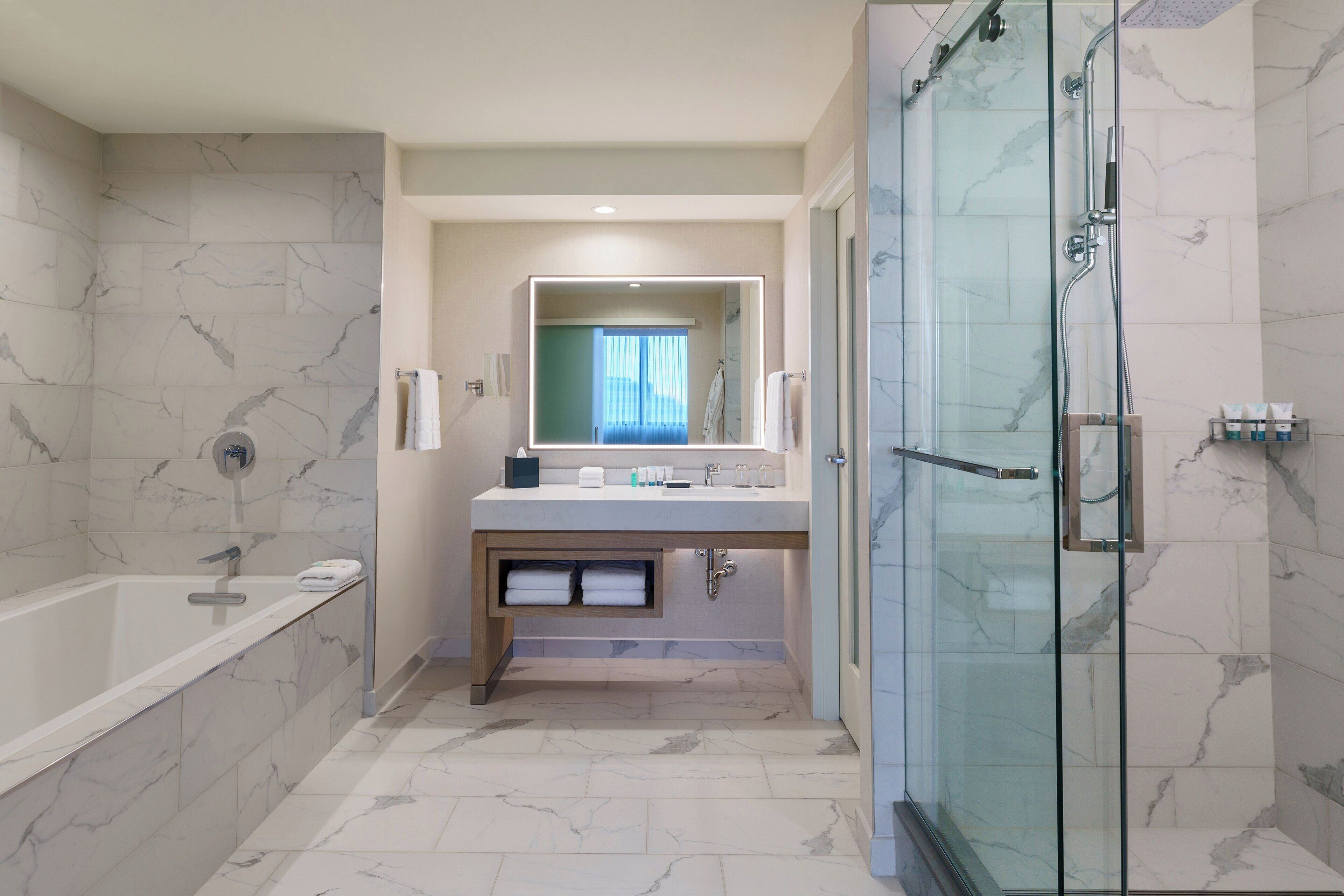 deluxe suite, 1 bedroom | bathroom | free toiletries, hair dryer, bathrobes, towels