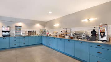 Free daily self-serve breakfast