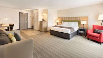 Premium bedding, pillowtop beds, desk, blackout drapes