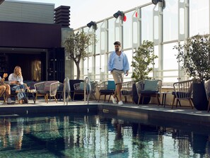 Indoor pool, seasonal outdoor pool, open 10 AM to 8 PM, sun loungers