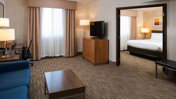 In-room safe, desk, laptop workspace, blackout drapes