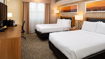 In-room safe, desk, laptop workspace, blackout curtains