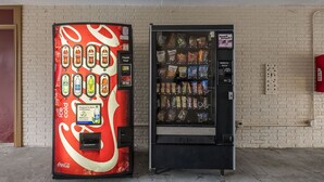 A Coca-Cola branded vending machine and a snack vending machine against a brick wall. - Red Roof Inn Florence - Civic Center (Florence)