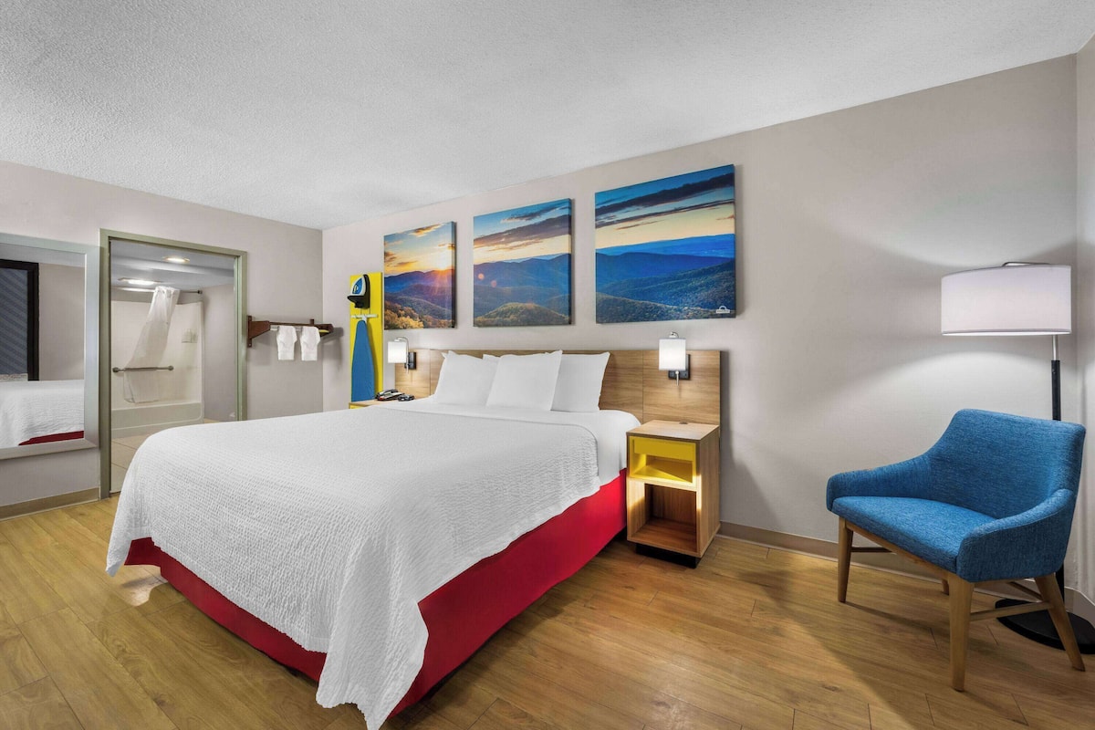 Room, 1 King Bed, Accessible, Non Smoking | Desk, iron/ironing board, free cots/infant beds, rollaway beds