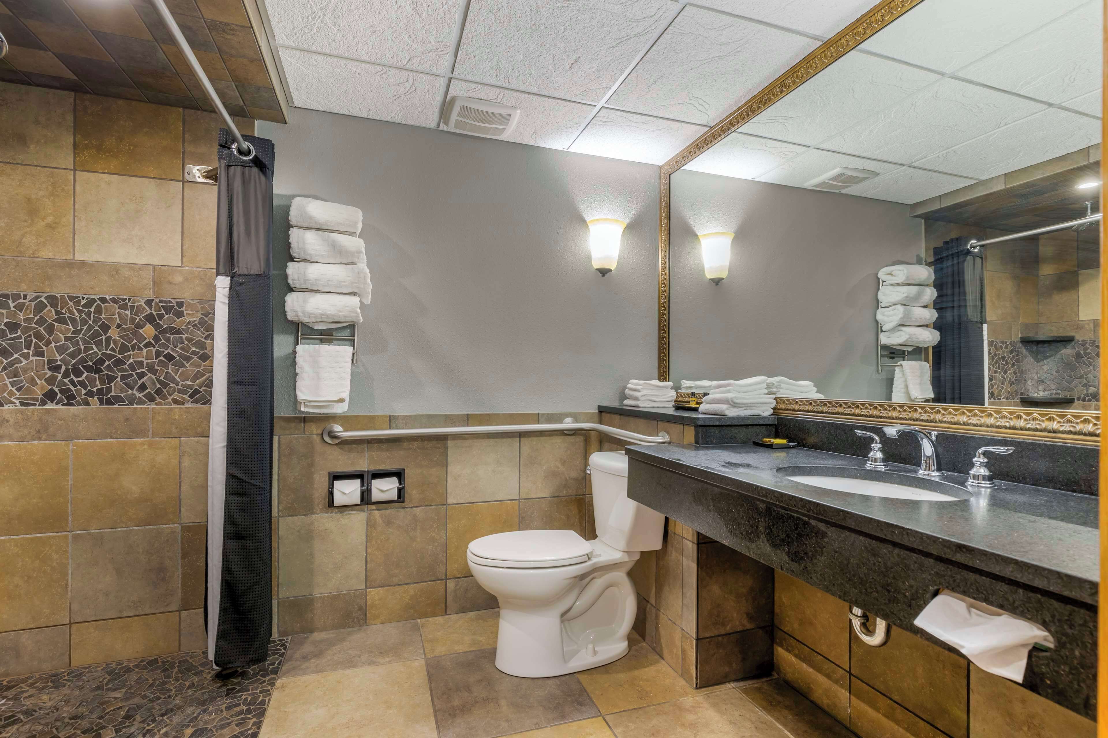 suite, 1 king bed, non smoking, hot tub | bathroom | combined shower/bathtub, rainfall showerhead, designer toiletries