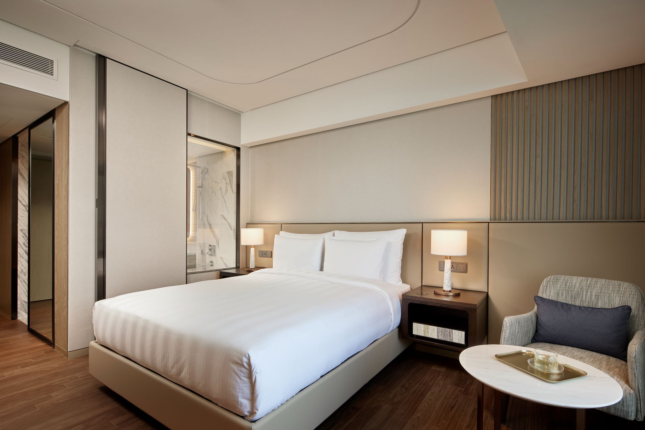 Premium bedding, down comforters, in-room safe, desk