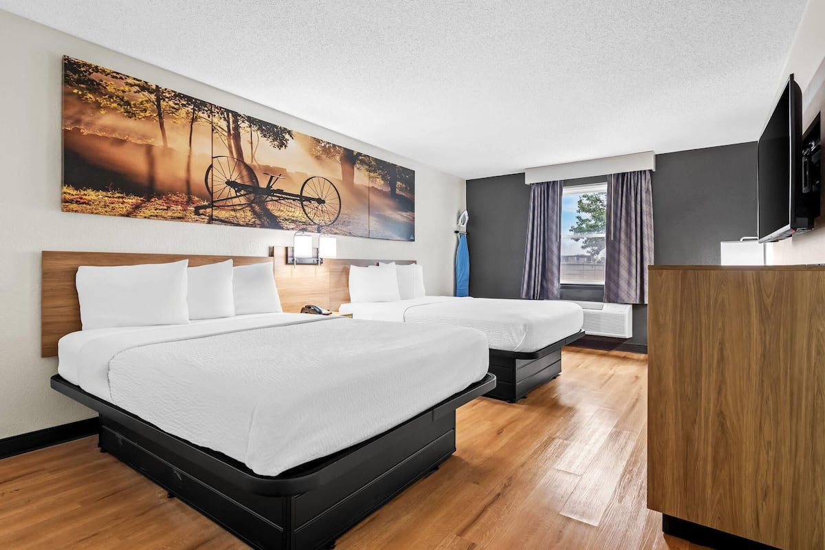 Deluxe Room, 2 Queen Beds | In-room safe, desk, iron/ironing board, free cribs/infant beds