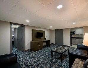 In-room safe, desk, laptop workspace, blackout drapes