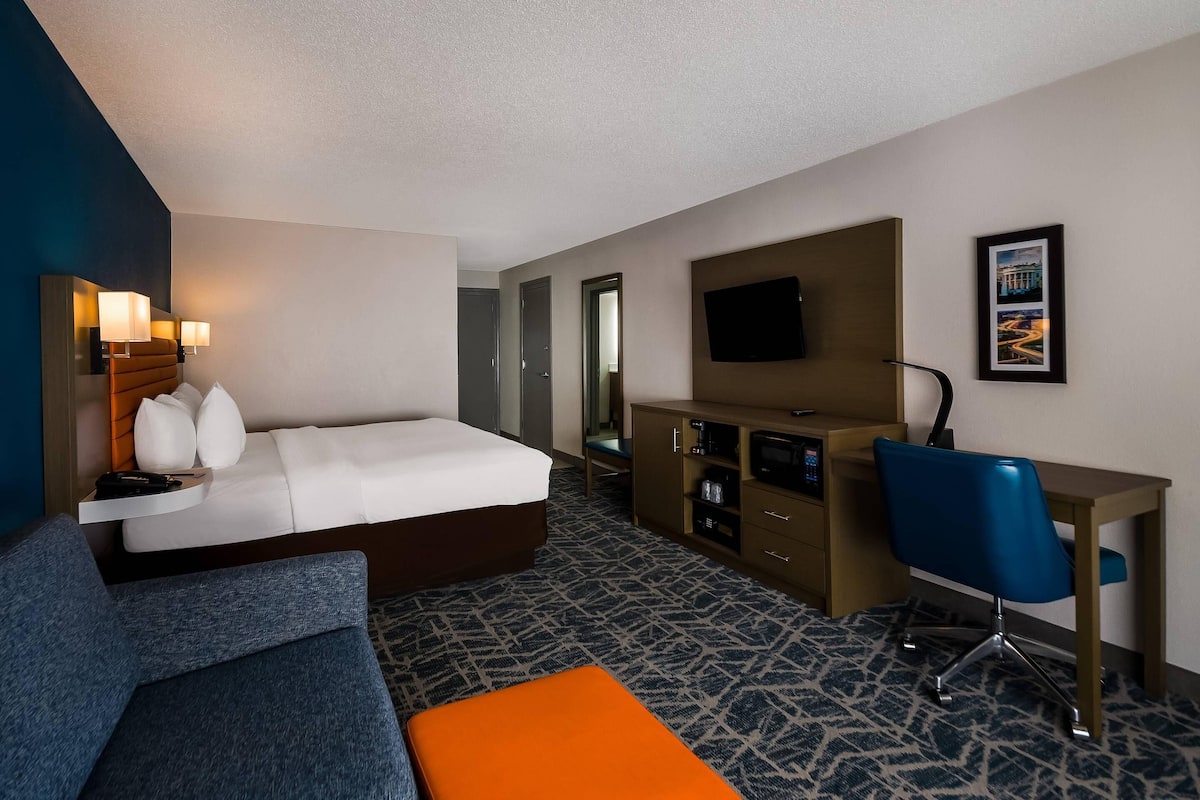 Chambre Standard, 1 trÚs grand lit et 1 canapé-lit, non-fumeur | Coffre-fort, bureau, espace de travail pour ordinateurs portables
