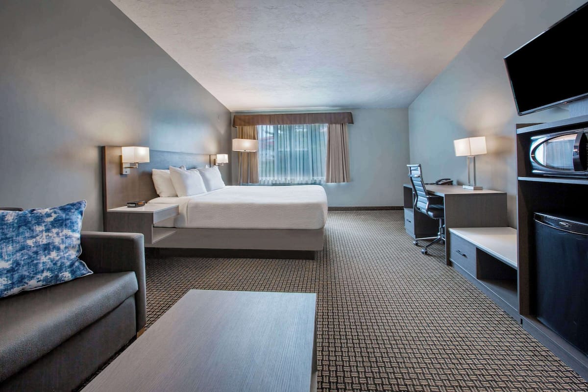 Deluxe Room, 1 King Bed, Non Smoking | In-room safe, desk, iron/ironing board, free cots/infant beds