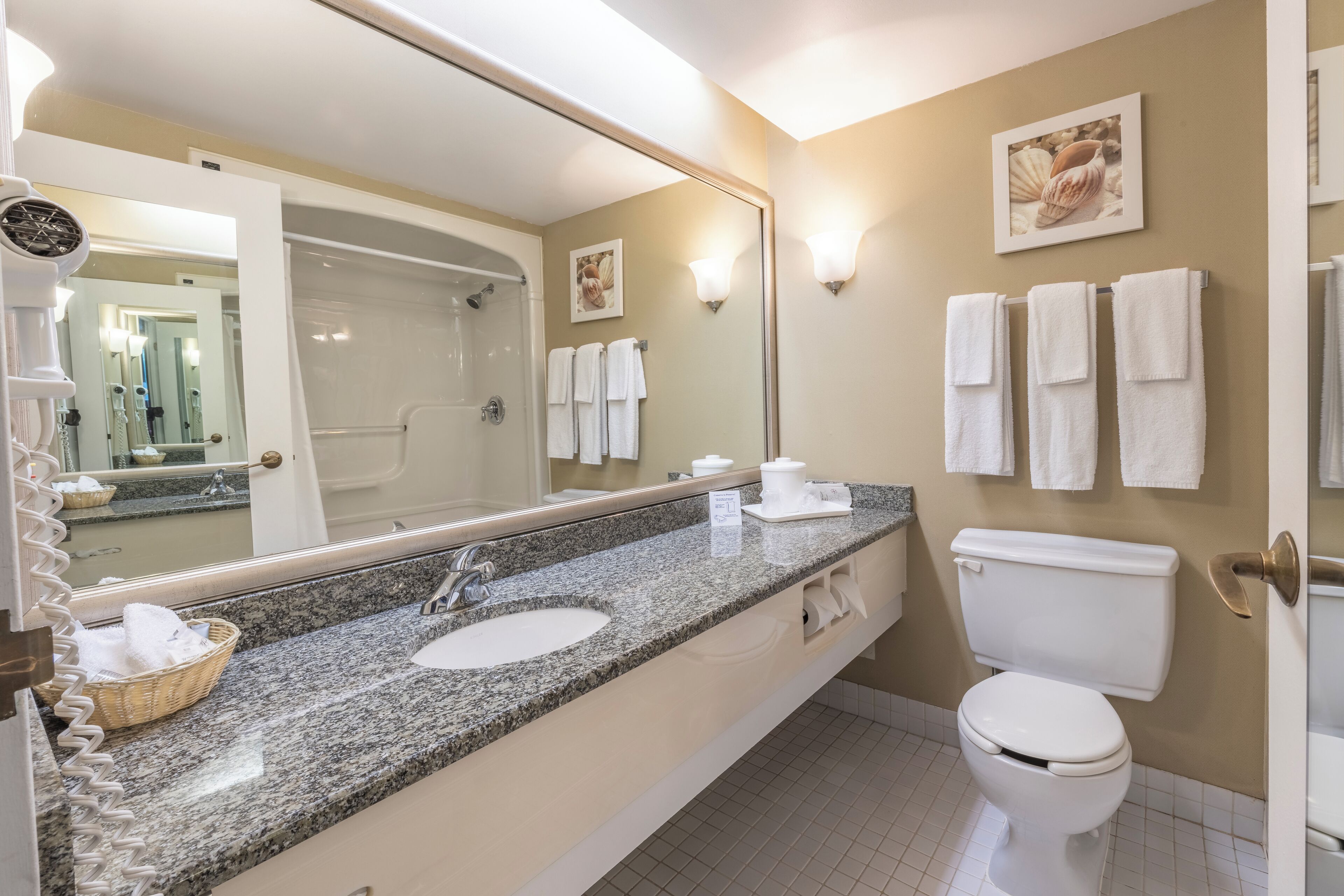 standard room, 2 double beds | bathroom | combined shower/bathtub, eco-friendly toiletries, hair dryer, towels