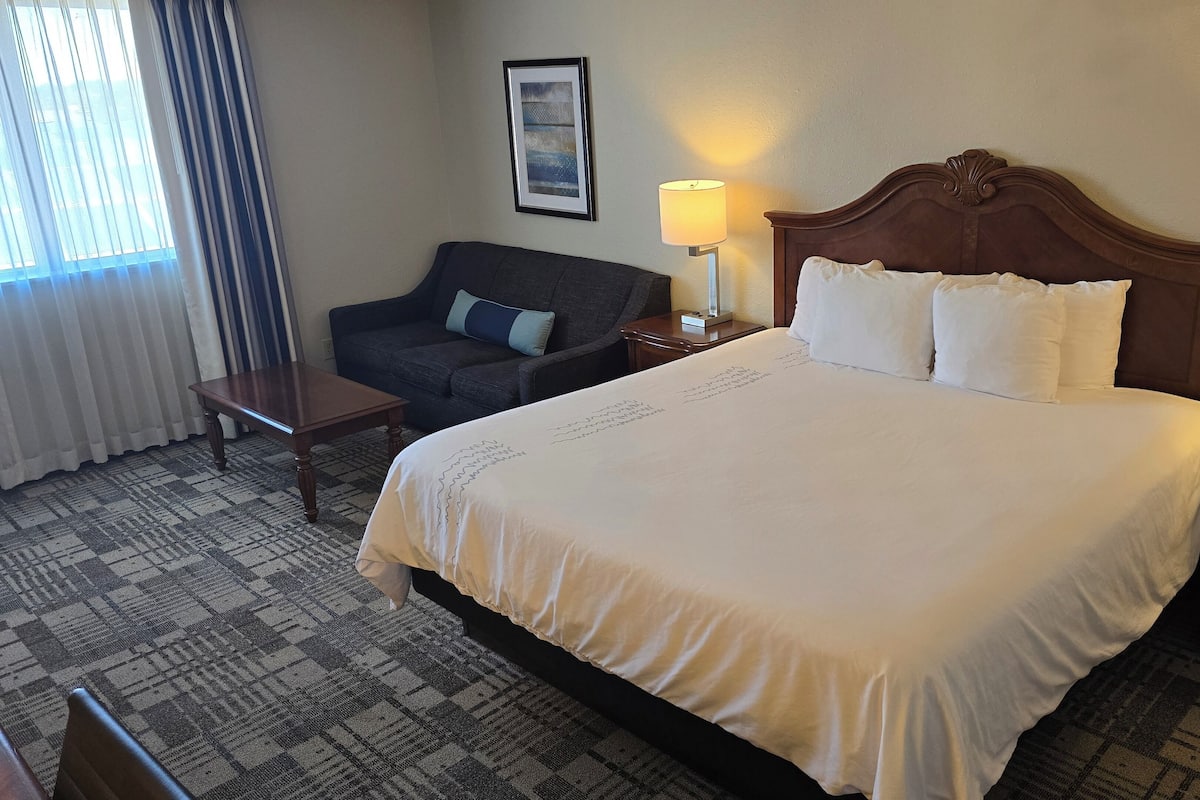 Premium bedding, pillow-top beds, desk, blackout curtains