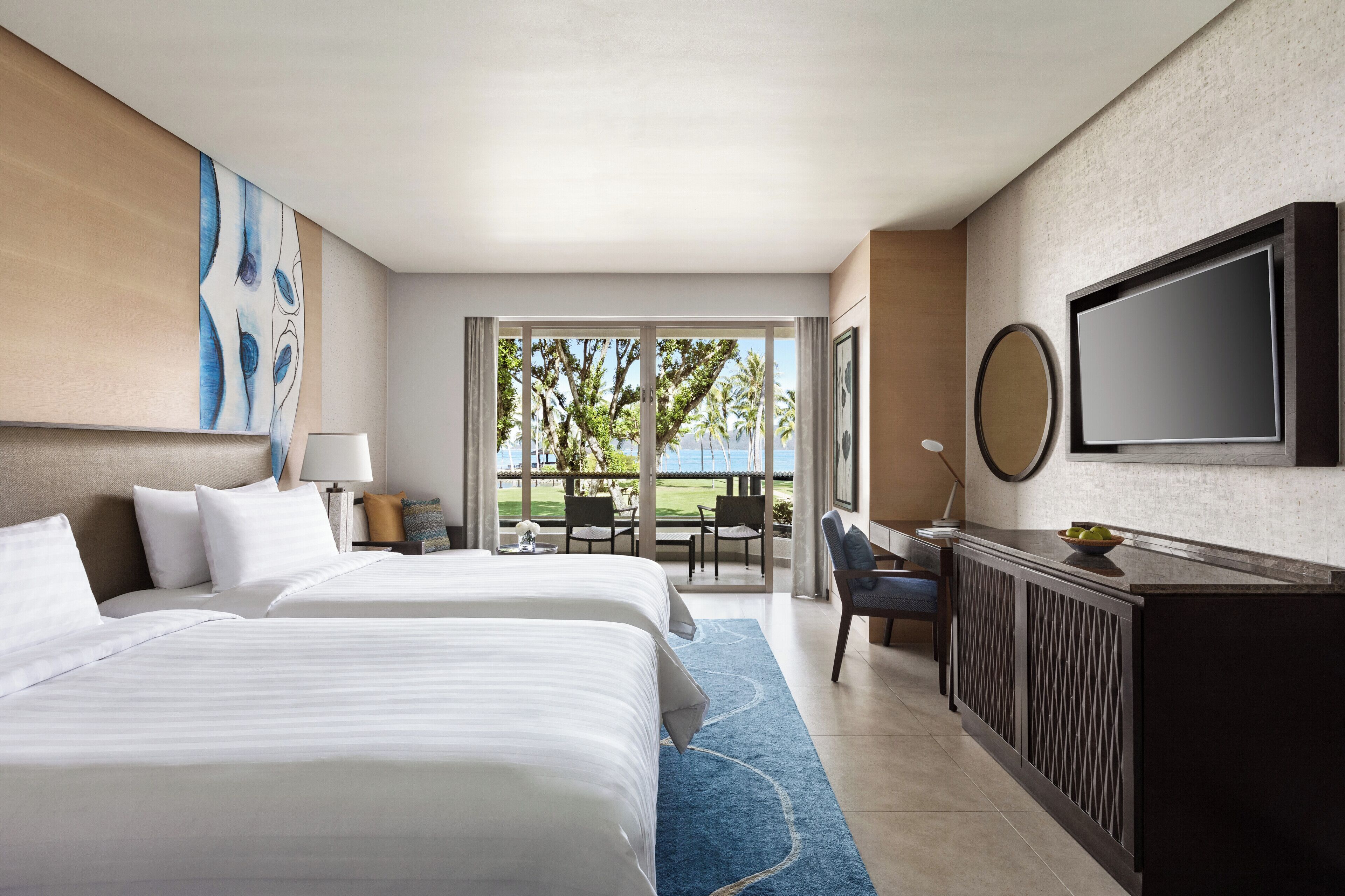 Tanjung Sea View, Kamar Twin | Selimut bulu angsa, brankas, dan didekorasi berbeda-beda