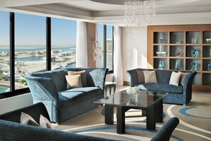 Presidential Suite, 1 Twin Bed | Living area | 32-inch plasma TV with cable channels, TV