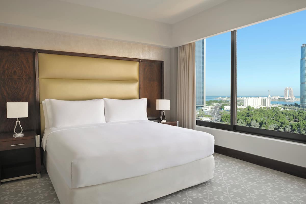 Premium bedding, down comforters, pillowtop beds, minibar