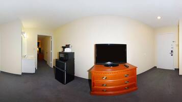 Flat-screen TV, pay movies