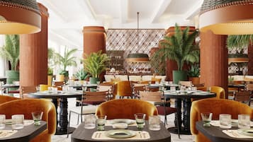 3 restaurants servant le petit déjeuner et le dîner