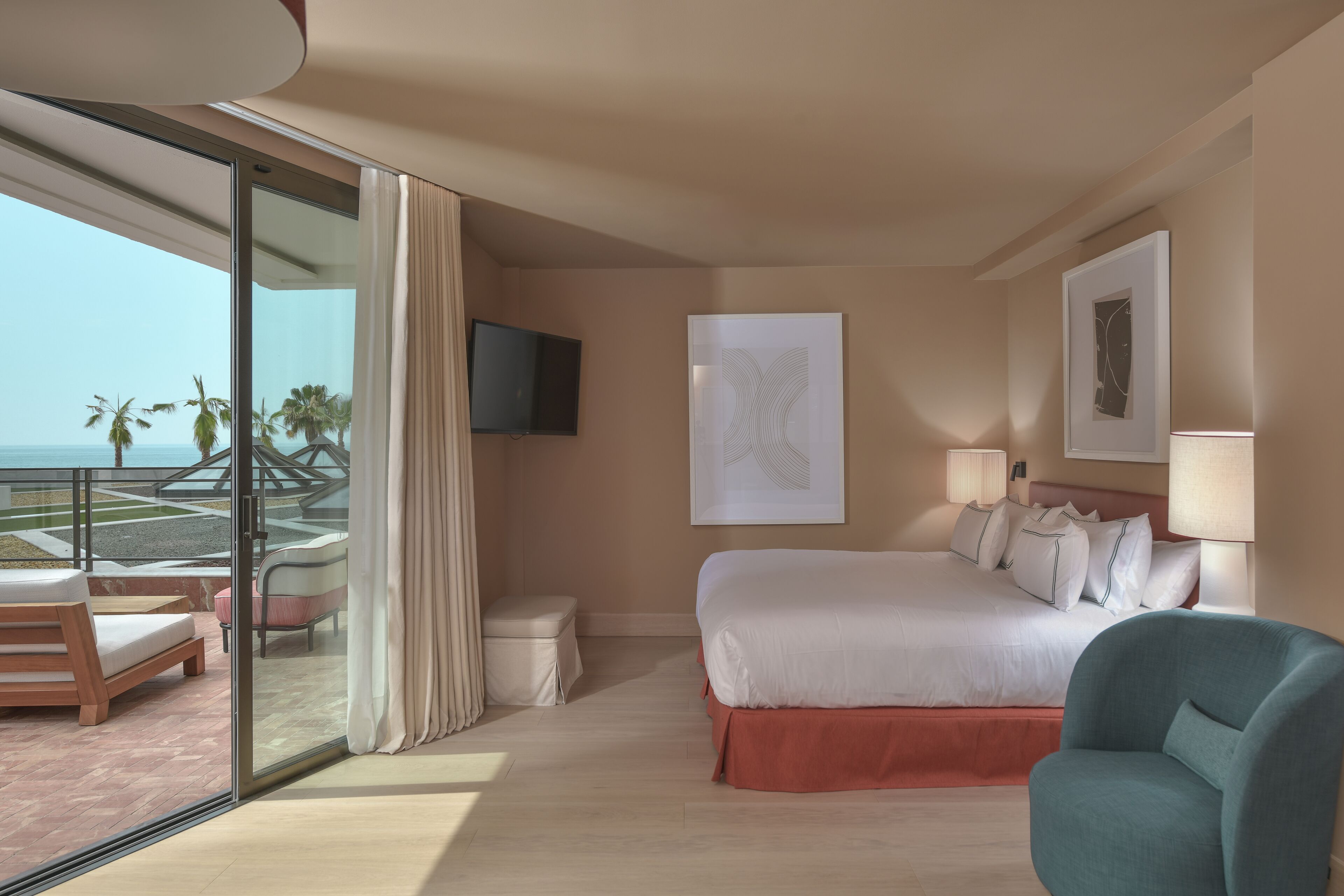 Premium bedding, down comforters, memory foam beds, minibar