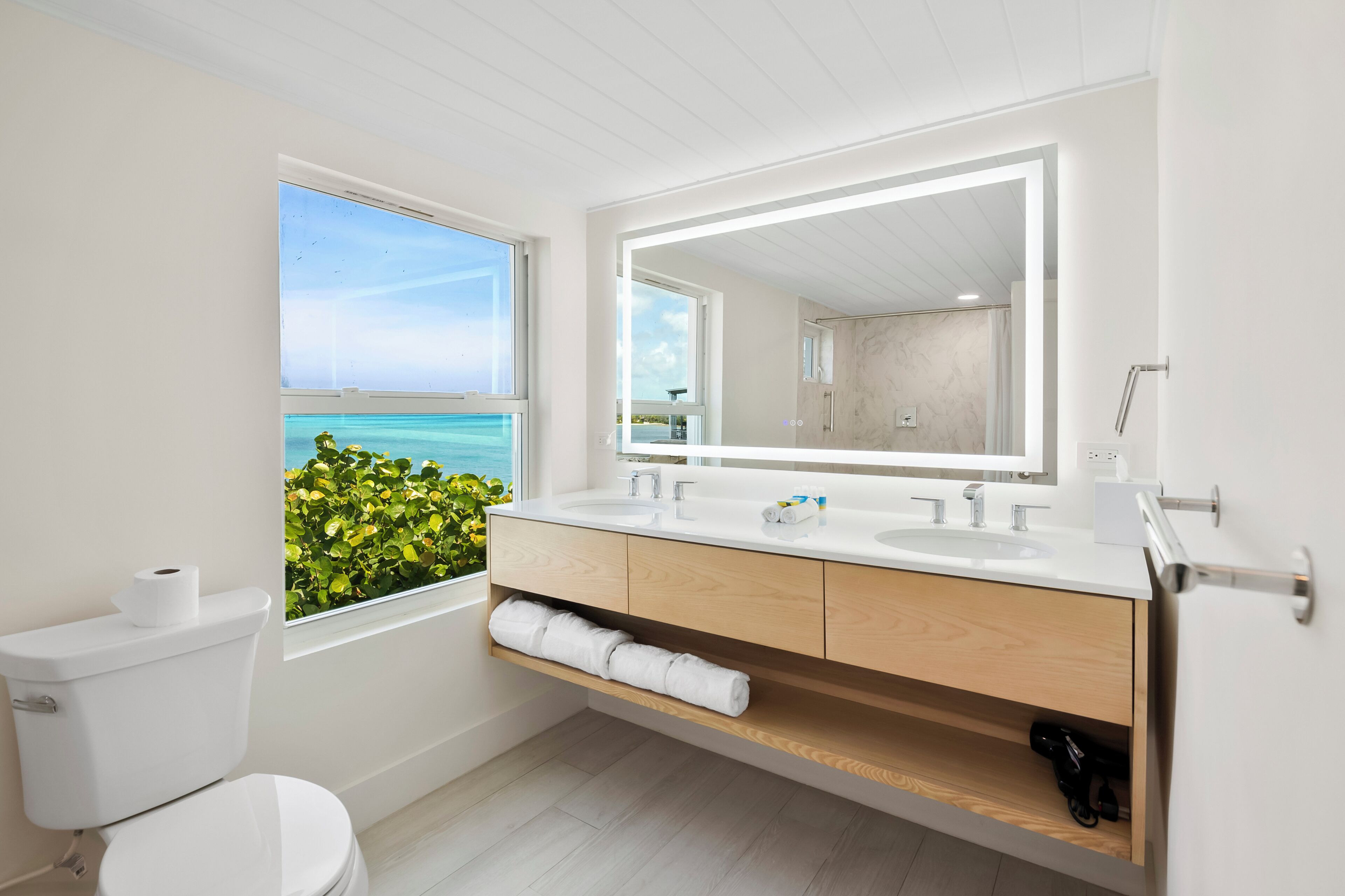 free toiletries, hair dryer, towels