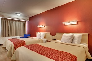 Blackout curtains, free cots/infant beds, free WiFi, bed sheets