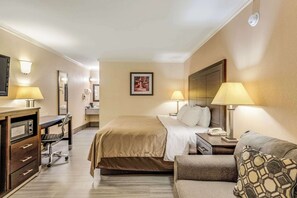 Room, 1 King Bed, Accessible, Non Smoking | Desk, laptop workspace, blackout drapes, iron/ironing board