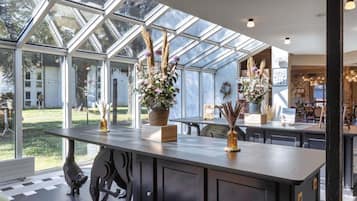 Lunch and dinner served, pool views