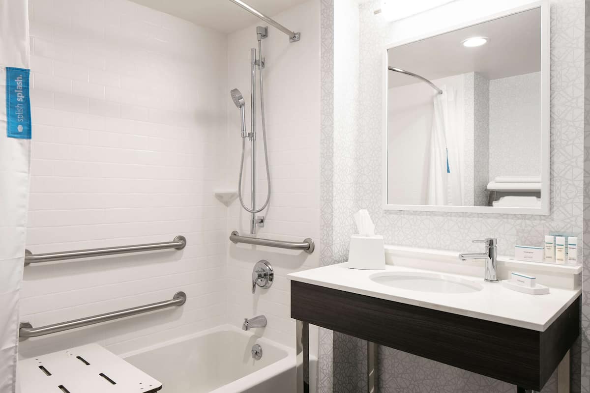 free toiletries, hair dryer, towels