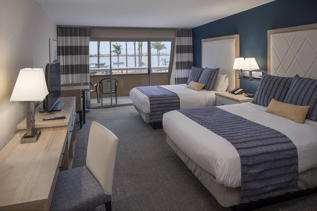 Standard Room, 2 Queen Beds, Balcony, Bay View | Hypo-allergenic bedding available, in-room safe, desk, laptop workspace