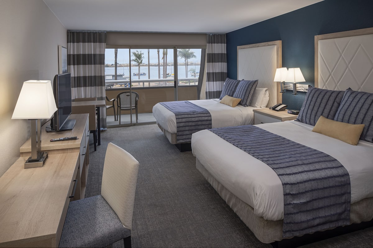 Standard Room, 2 Queen Beds, Balcony, Bay View | 1 bedroom, hypo-allergenic bedding, in-room safe, desk
