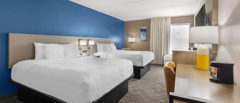 Standard Room, 2 Queen Beds, Non Smoking | Desk, laptop workspace, iron/ironing board, free cribs/infant beds