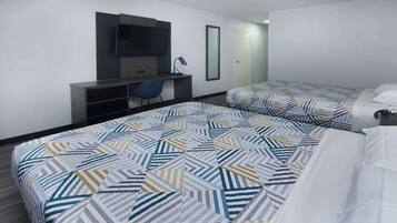 Desk, free WiFi, bed sheets