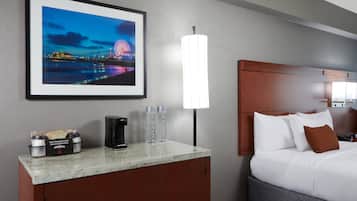 Premium bedding, down comforters, pillowtop beds, in-room safe