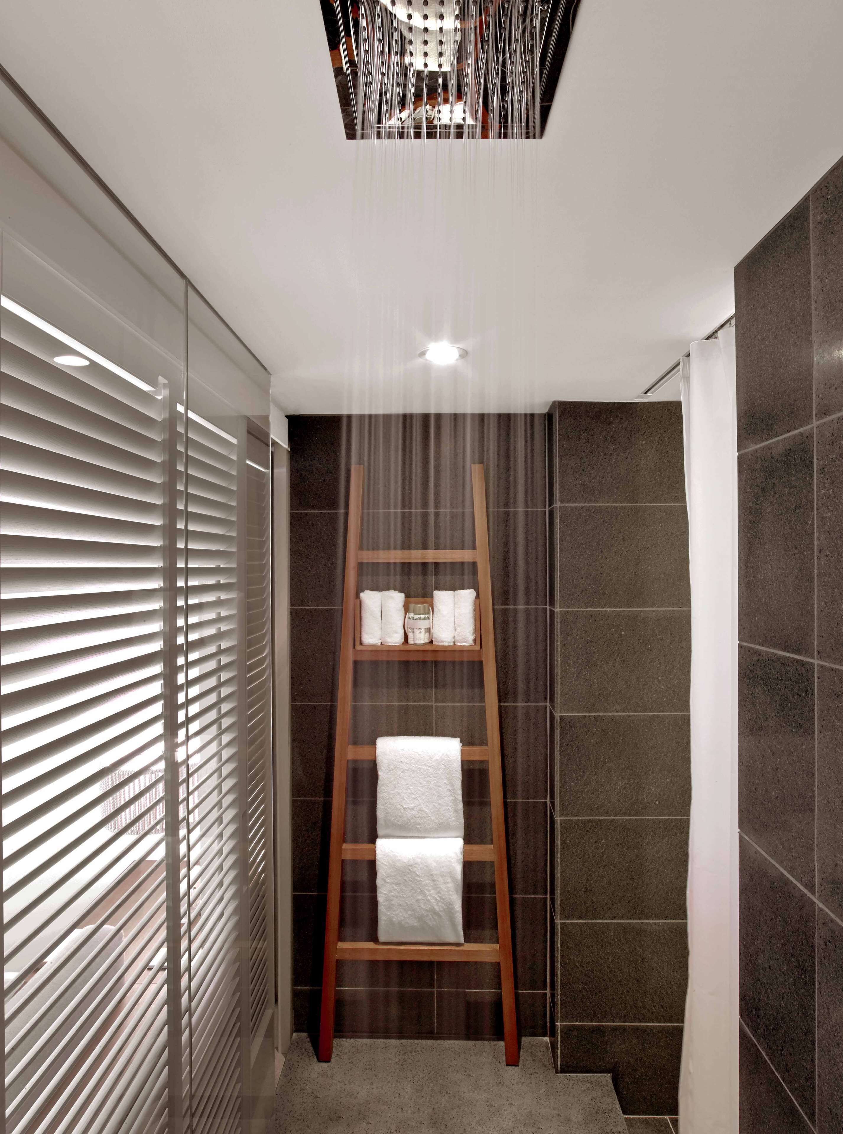 Shower, eco-friendly toiletries, hair dryer, bathrobes