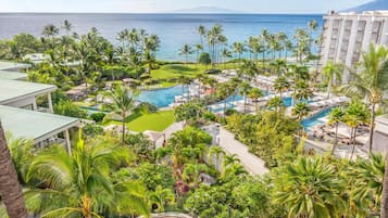 5 outdoor pools, cabanas (surcharge), pool umbrellas