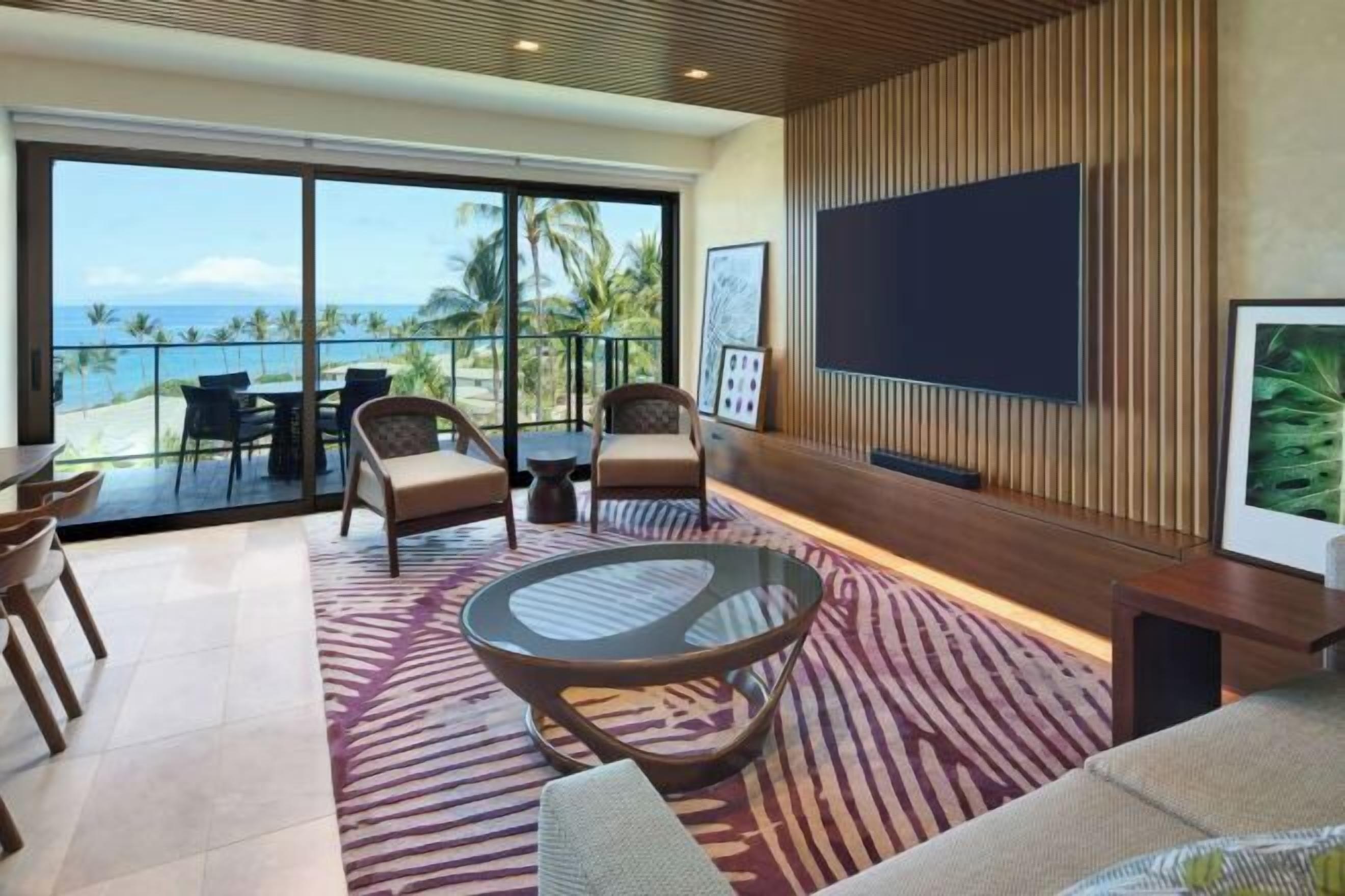 40-inch TV with cable channels, pay movies