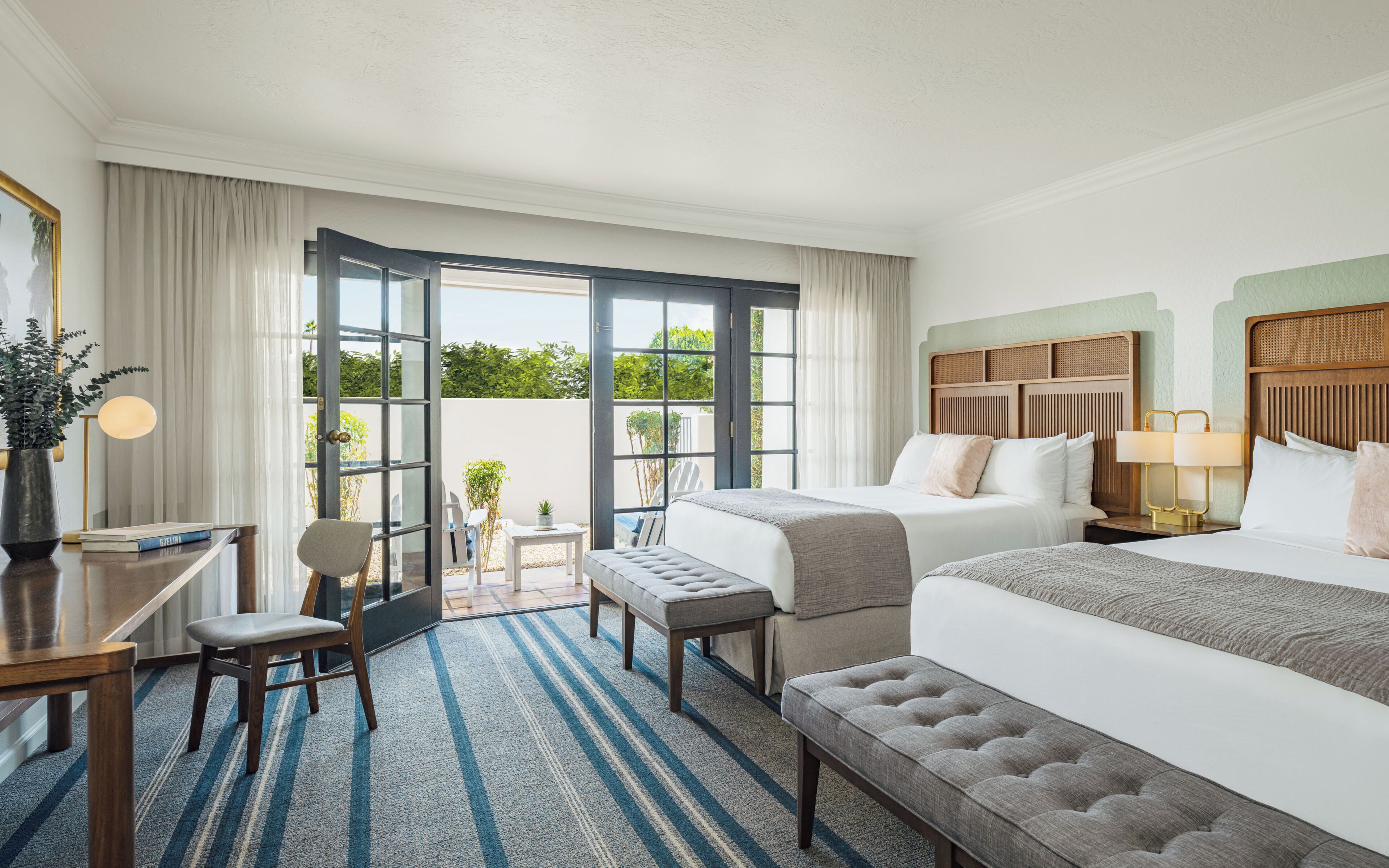 Room, 2 Queen Beds (Hearing and Communication Queen Queen) | Frette Italian sheets, premium bedding, down comforters, minibar