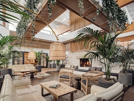 Pool views, serves lunch