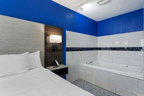 Premium bedding, desk, blackout drapes, iron/ironing board