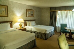 Standard Room, 2 Queen Beds, Non Smoking | Desk, laptop workspace, blackout drapes, iron/ironing board