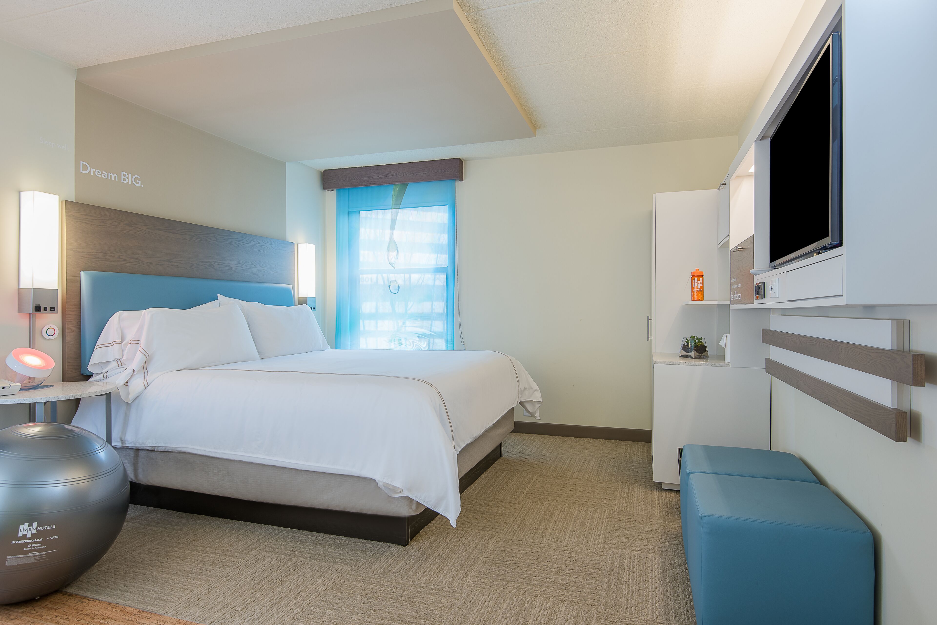 Individually decorated, individually furnished, desk, laptop workspace