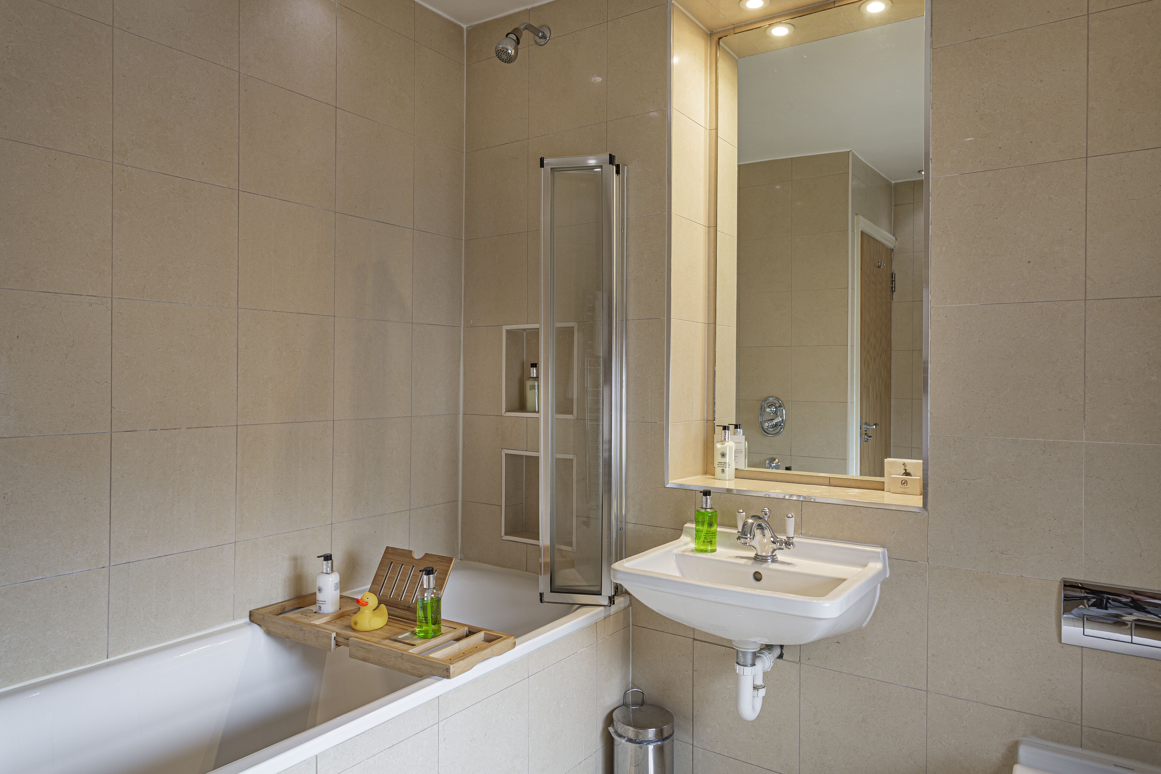 classic double room | bathroom | eco-friendly toiletries, hair dryer, bathrobes, slippers